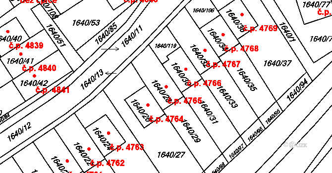 Chomutov 4765 na parcele st. 1640/28 v KÚ Chomutov I, Katastrální mapa