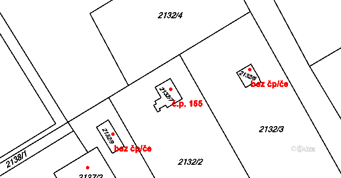 Dolní Suchá 155, Havířov na parcele st. 2132/7 v KÚ Dolní Suchá, Katastrální mapa