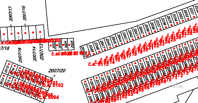 Kadaň 5115 na parcele st. 2048 v KÚ Kadaň, Katastrální mapa