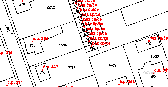 Hrochův Týnec 38062933 na parcele st. 531 v KÚ Hrochův Týnec, Katastrální mapa