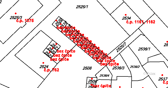 Střekov 96, Ústí nad Labem na parcele st. 2513 v KÚ Střekov, Katastrální mapa