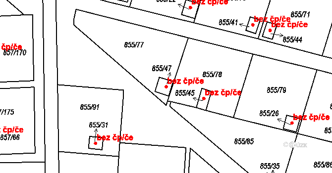 Teplice 39144933 na parcele st. 855/47 v KÚ Teplice-Řetenice, Katastrální mapa