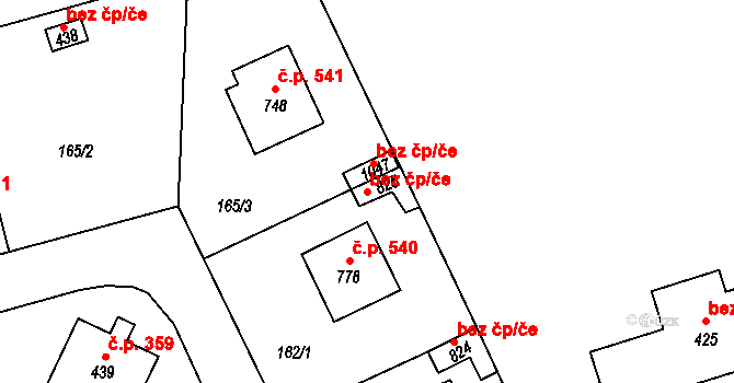 Černovice 39225933 na parcele st. 825 v KÚ Černovice u Tábora, Katastrální mapa