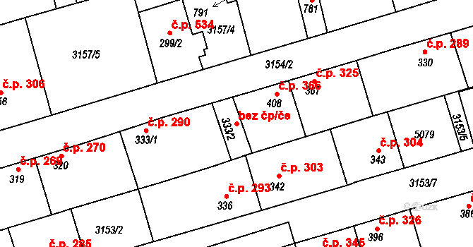 Kryry 40607933 na parcele st. 333/2 v KÚ Kryry, Katastrální mapa