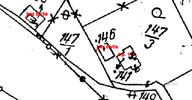 Vojkovice 41278933 na parcele st. 146 v KÚ Jakubov, Katastrální mapa