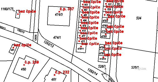 Neveklov 41556933 na parcele st. 476 v KÚ Neveklov, Katastrální mapa