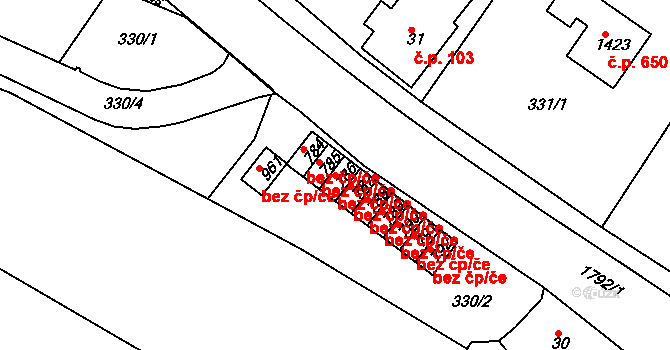 Trutnov 41672933 na parcele st. 786 v KÚ Horní Staré Město, Katastrální mapa