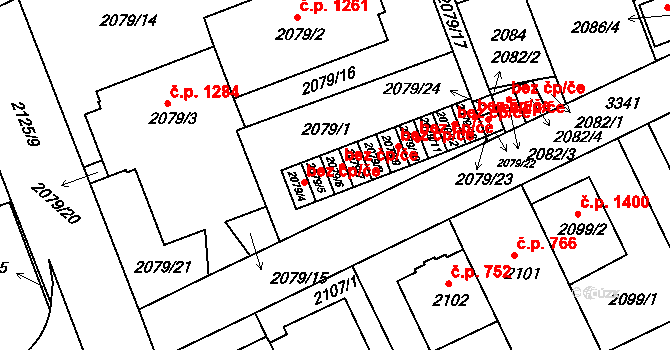 Praha 46712933 na parcele st. 2079/6 v KÚ Michle, Katastrální mapa
