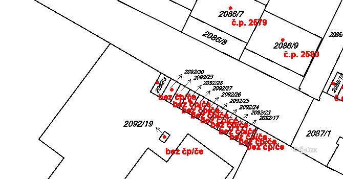 Znojmo 47539933 na parcele st. 2092/30 v KÚ Znojmo-město, Katastrální mapa