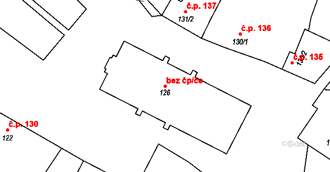 Smržice 49113933 na parcele st. 126 v KÚ Smržice, Katastrální mapa