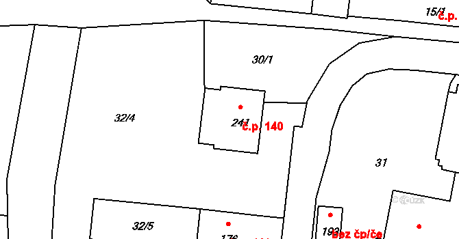 Purkarec 140, Hluboká nad Vltavou na parcele st. 241 v KÚ Purkarec, Katastrální mapa