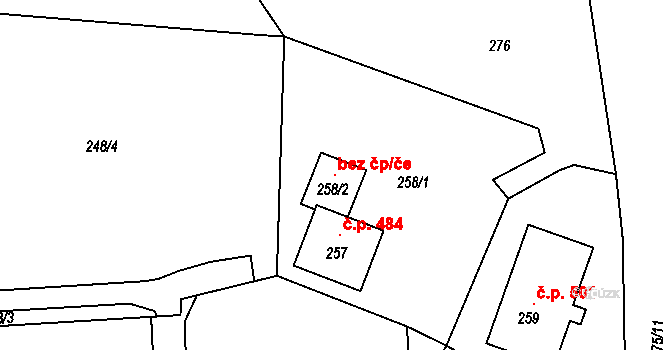 Horní Suchá 147502934 na parcele st. 258/2 v KÚ Horní Suchá, Katastrální mapa