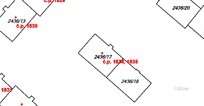 Sokolov 1834,1835 na parcele st. 2436/17 v KÚ Sokolov, Katastrální mapa
