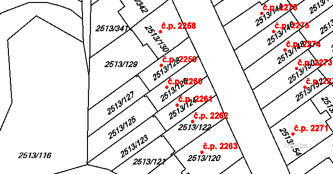 Dejvice 2260, Praha na parcele st. 2513/126 v KÚ Dejvice, Katastrální mapa