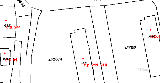 Chrást nad Sázavou 210,211, Týnec nad Sázavou na parcele st. 905 v KÚ Týnec nad Sázavou, Katastrální mapa