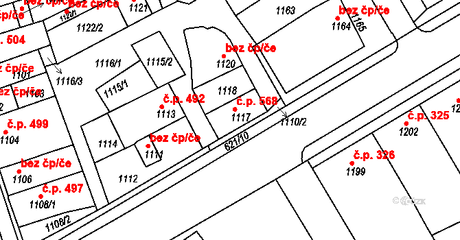 Hrušky 70, Katastrální mapa