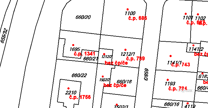 Rakovník 42577934 na parcele st. 1212/2 v KÚ Rakovník, Katastrální mapa