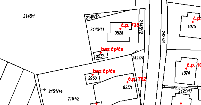 Humpolec 43526934 na parcele st. 3532 v KÚ Humpolec, Katastrální mapa
