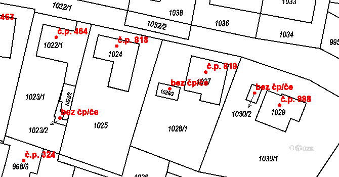 Vítkov 43798934 na parcele st. 1028/2 v KÚ Vítkov, Katastrální mapa