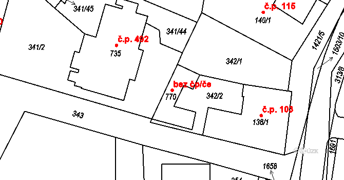 Doudleby nad Orlicí 44249934 na parcele st. 770 v KÚ Doudleby nad Orlicí, Katastrální mapa