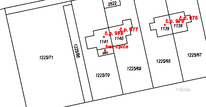 Lipník nad Bečvou 47953934 na parcele st. 2651 v KÚ Lipník nad Bečvou, Katastrální mapa