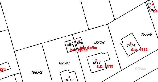 Humpolec 50075934 na parcele st. 2072 v KÚ Humpolec, Katastrální mapa