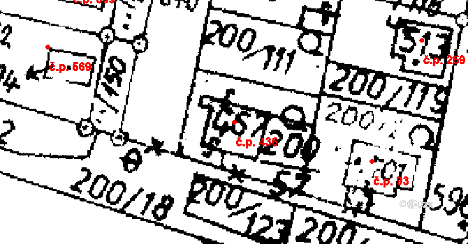 Zlonice 436 na parcele st. 467 v KÚ Zlonice, Katastrální mapa