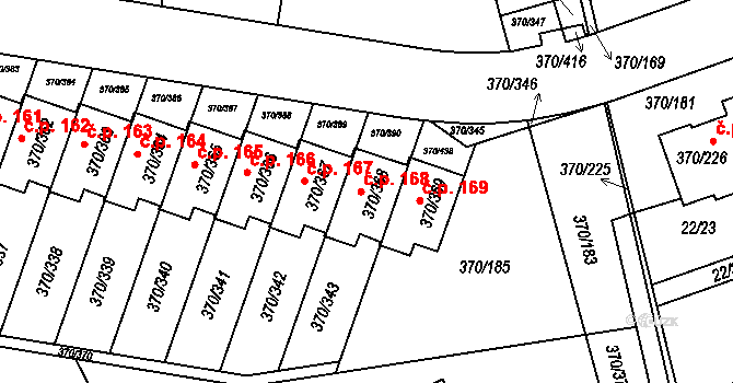 Cholupice 168, Praha na parcele st. 370/368 v KÚ Cholupice, Katastrální mapa