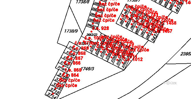 Cheb 1007 na parcele st. 3720/3 v KÚ Cheb, Katastrální mapa