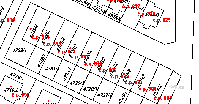 Žižkov 809, Kutná Hora na parcele st. 4728/2 v KÚ Kutná Hora, Katastrální mapa