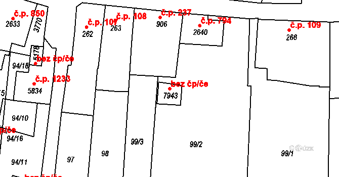 Chrudim 119044935 na parcele st. 7943 v KÚ Chrudim, Katastrální mapa