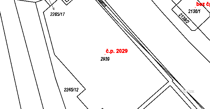 Tišnov 2029 na parcele st. 2939 v KÚ Tišnov, Katastrální mapa