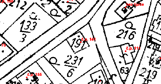 Markvartice 141, Jablonné v Podještědí na parcele st. 191 v KÚ Markvartice v Podještědí, Katastrální mapa