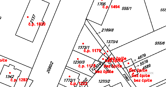Šumperk 1179 na parcele st. 1373/1 v KÚ Šumperk, Katastrální mapa