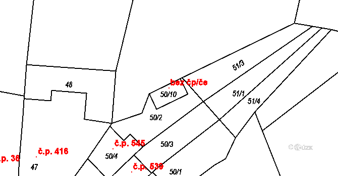 Žabčice 145925935 na parcele st. 50/10 v KÚ Žabčice, Katastrální mapa