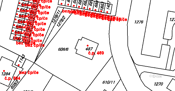 Náměšť nad Oslavou 469 na parcele st. 487 v KÚ Náměšť nad Oslavou, Katastrální mapa