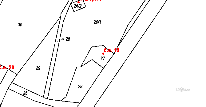 Suletice 18, Homole u Panny na parcele st. 27 v KÚ Suletice, Katastrální mapa
