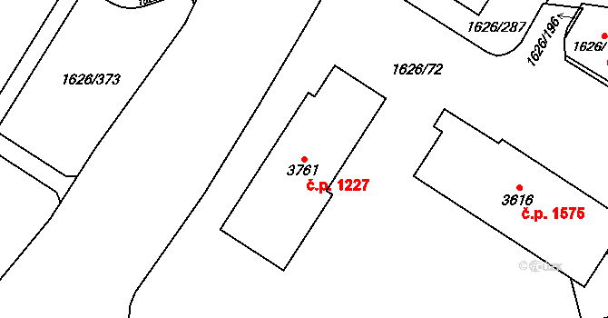 Bolevec 1227, Plzeň na parcele st. 3761 v KÚ Bolevec, Katastrální mapa