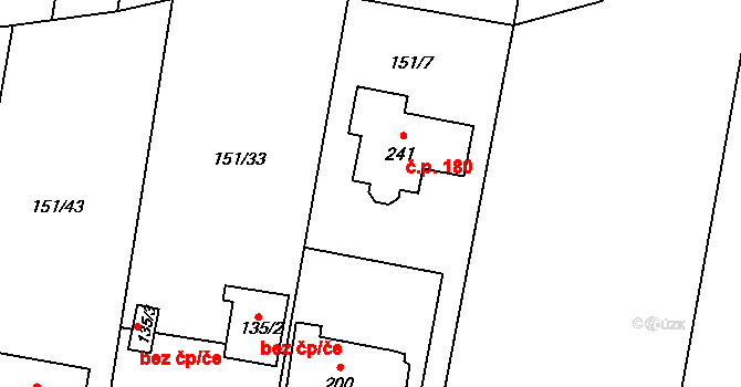 Lhota 180, Háj ve Slezsku na parcele st. 241 v KÚ Lhota u Opavy, Katastrální mapa
