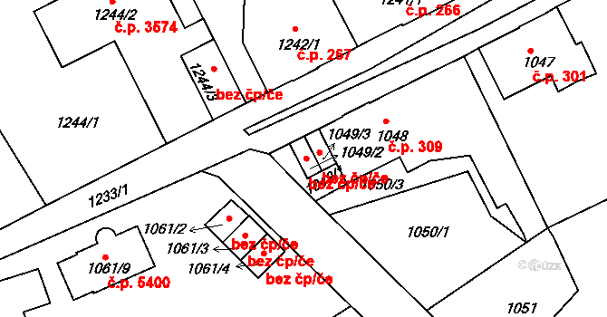 Mšeno nad Nisou 987, Jablonec nad Nisou na parcele st. 1049/2 v KÚ Mšeno nad Nisou, Katastrální mapa