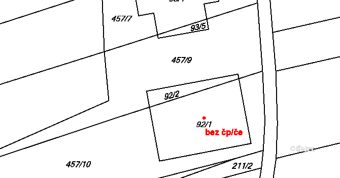 Ostrovec-Lhotka 40682935 na parcele st. 92/2 v KÚ Lhotka u Terešova, Katastrální mapa