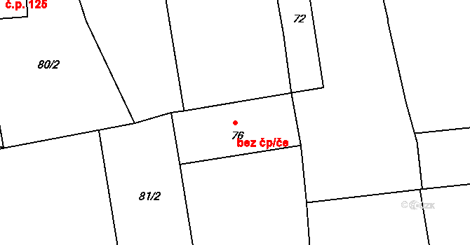 Číčenice 40699935 na parcele st. 76 v KÚ Číčenice, Katastrální mapa