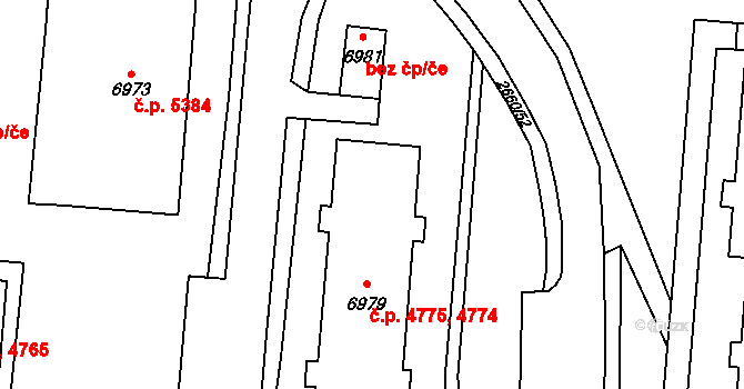 Zlín 4774,4775 na parcele st. 6979 v KÚ Zlín, Katastrální mapa