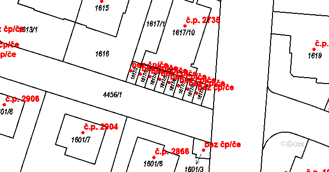 Teplice 45120935 na parcele st. 1617/5 v KÚ Teplice, Katastrální mapa
