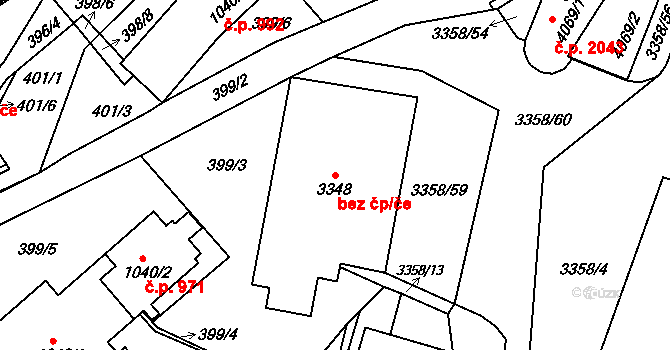Česká Třebová 45450935 na parcele st. 3348 v KÚ Česká Třebová, Katastrální mapa