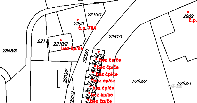 Krnov 45635935 na parcele st. 2212 v KÚ Opavské Předměstí, Katastrální mapa