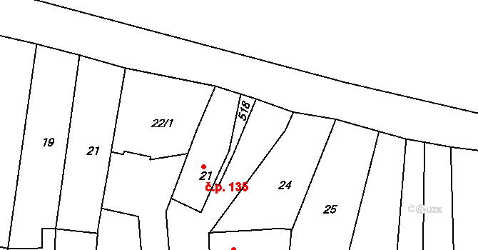 Nechanice 46312935 na parcele st. 518 v KÚ Nechanice, Katastrální mapa