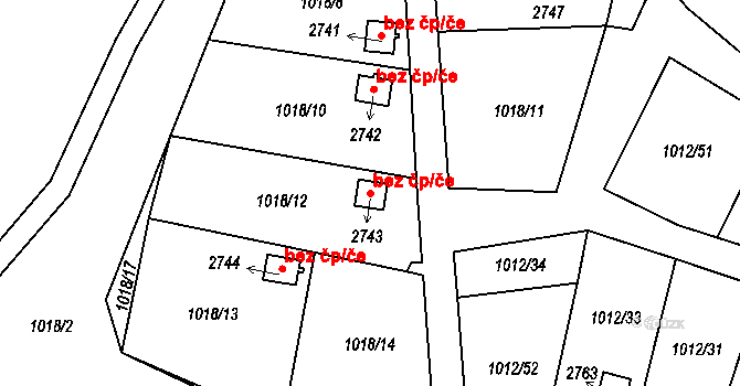 Mariánské Lázně 48094935 na parcele st. 2743 v KÚ Úšovice, Katastrální mapa