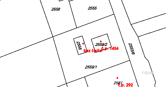 Orlová 48366935 na parcele st. 2558 v KÚ Horní Lutyně, Katastrální mapa