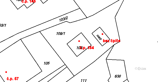 Stachovice 154, Fulnek na parcele st. 108 v KÚ Stachovice, Katastrální mapa